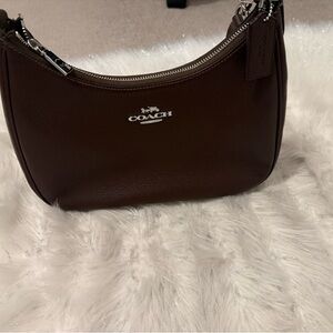 Coach Dark Brown Leather Shoulder Bag
